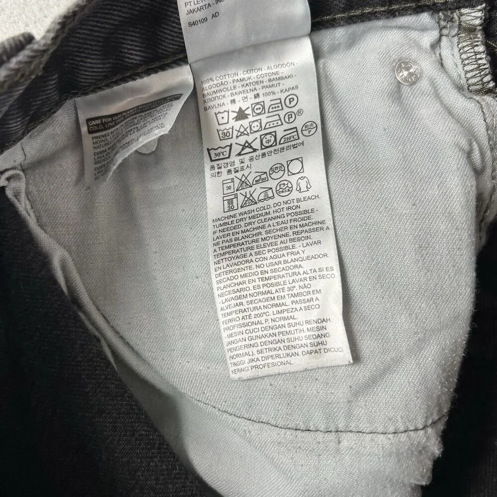 Levi’s 505 Jeans Men’s 40x32 Black Denim Regular‎ Fit Mid Rise Pants
